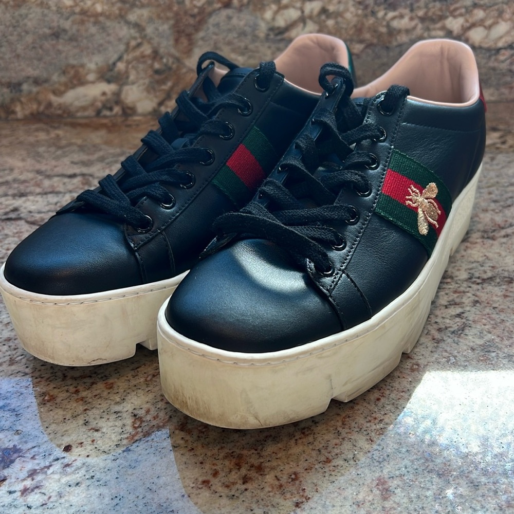 Gucci Ace Platform black size 38